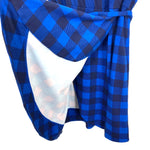 Draper James Black/Blue Check Faux Wrap Dress- Size XL