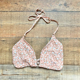 Aerie Mocha/Peach Floral Triangle Bikini Top- Size XXL (we have matching bottoms, sold out online)
