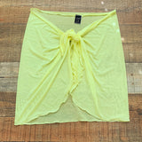 EN LA Neon Yellow Mesh Wrap Skirt- One Size