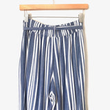 Express Blue and White Striped Flowy Pants- Size S (Inseam 29 1/2”)