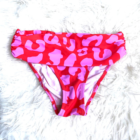Pour Moi Red/Pink Fold Over Bikini Bottoms- Size XS