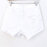 JustUSA White Distressed Button Up Denim Shorts- Size S (See notes!)