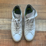 Converse All Star White Leather High Top Sneakers- Size 11 Mens/13 Womens