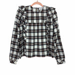 Living My Best Style x Pink Lily Plaid Ruffle Blouse- Size M (sold out online)