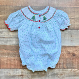 Josie Bee Clothing Company Smocked Christmas Tree Swiss Dot Bubble- Size 18M