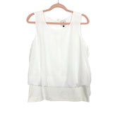 Cabi White Split Back Sleeveless Top- Size L