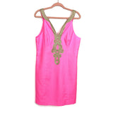 Lilly Pulitzer Hot Pink with Gold Trim Dress- Size 12