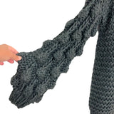 Amaryllis Charcoal Gray Open Knit Chunky Cardigan Sweater- Size XL/1X