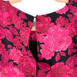 Do+Be Black/Pink Floral Shoulder Pad Elastic Waist Top NWT- Size S (sold out online)