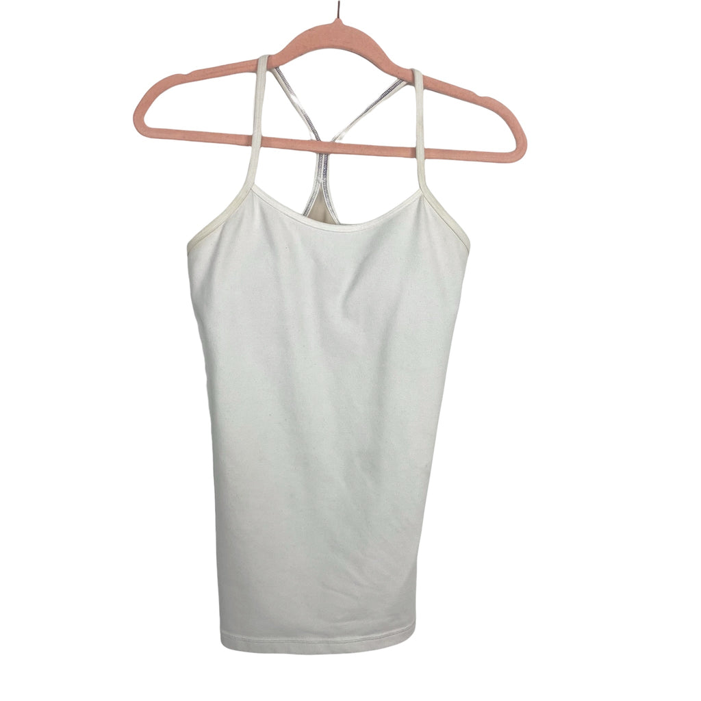 Lululemon White Built In Bra Workout Tank- Size 6 (see notes