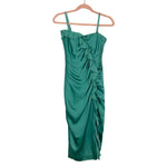 Jonathan Simkhai Green Ruffle Hook & Eye Closure with Button Detail and Front Slit Dress- Size 0 (see notes)