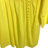 Eloquii Yellow Faux Wrap with Shoulder Pads and Button Detail Collared Mini Dress NWT- Size 14 (sold out online, see notes)