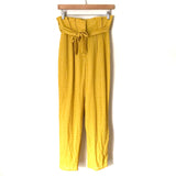Lovers + Friends Mustard High Waisted Paperbag Pants- Size S (Inseam 24”)