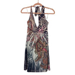 Love J Printed/Beaded Halter Dress- Size S