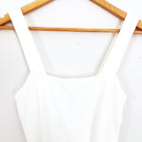 Princess Polly White Ribbed Square Neck Bodysuit- Size 4
