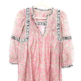 No Brand Pink/Black Floral Print Sheer Overlay With Detached Pink Dress- Size 1