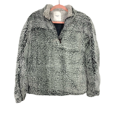 Thread & Supply Faux Fur Quarter Zip Pullover- Size S