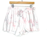 No Brand White/Pink/Purple Tie-Dye Drawstring Shorts- Size XL (we have matching top)