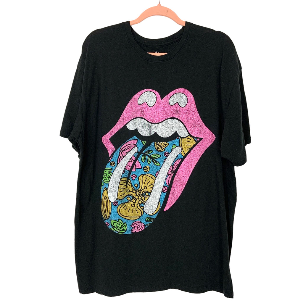 The Rolling Stones Black with Pink Lips Tee- Size L/XL