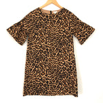 J Crew Crewcuts Youth Girl’s Leopard Shift Dress with Exposed Zipper and Pockets- Size 14 (see notes)