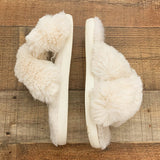 Halluci White Fur Slippers- Size 40/41