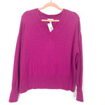 The Drop Magenta V-Neck Sweater NWT- Size XS
