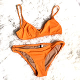 J Crew Orange Tie Back Bikini Top- Size S (TOP ONLY)