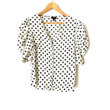 Who What Wear White Polka Dot Top- Size L (see notes)