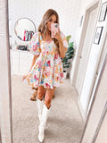Buddy Love Floral Square Neckline with Puffed Sleeves Dress NWT- Size S (sold out online)