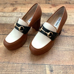 Steve Madden Cognac/White/Black Platform Loafers- Size 7 (See Notes)