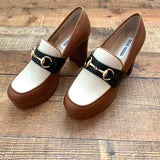 Steve Madden Cognac/White/Black Platform Loafers- Size 7 (See Notes)