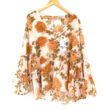 Show Me Your Mumu Floral Sheer Bell Sleeve Top NWT- Size S