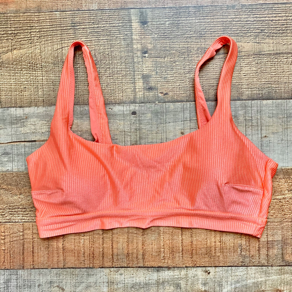 Aerie Shiny Orange Ribbed Padded Bikini Top- Size XL – The Saved