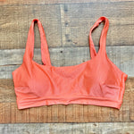 Aerie Shiny Orange Ribbed Padded Bikini Top- Size XL