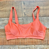 Aerie Shiny Orange Ribbed Padded Bikini Top- Size XL