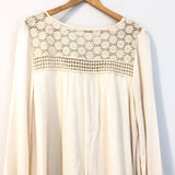 Entro Cream Crochet Detail Dress- Size S