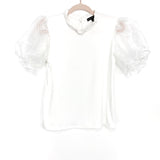 Gibson Look White Tule Sleeve Top- Size XXS