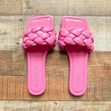 Shein Hot Pink Braided Sandals- Size 7