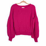 Vestique Pink Make It Count Bubble Sleeve Sweater NWT- Size S