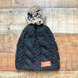 No Brand Black Cable Knit Pom Beanie (see notes)