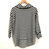 LOFT Black and White Striped Mock Neck 3/4 Sleeve Sweater- Size XS