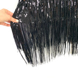Lulus Black Sequin Fringe Midi Skirt- Size L (sold out online)