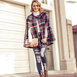 No Brand Plaid Sleeveless Poncho With Hook Closure And Hood- Size ~S (See Notes)