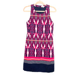 Crown & Ive Navy/Pink/White/Orange Pattern Sleeveless Dress- Size 4