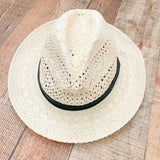 Macchia Di Ruggine Paper Straw Hat With Black Belt