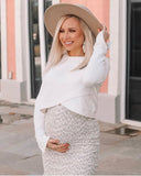 Bae. Maternity Grey Leopard Ruffle Hem Smocked Skirt- Size S