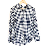 J Crew Boy Fit Gingham Button Up- Size M
