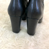 Steve Madden Black Leather Heel Booties with Side Zipper- Size 9 (see notes!!)