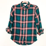 Old Navy The Classic Shirt Green and Pink Plaid Button Up- Size XS