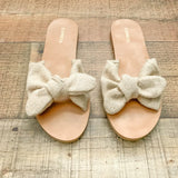 LOFT Soft Gold Metallic Bow Sandals- Size 7 (BRAND NEW)